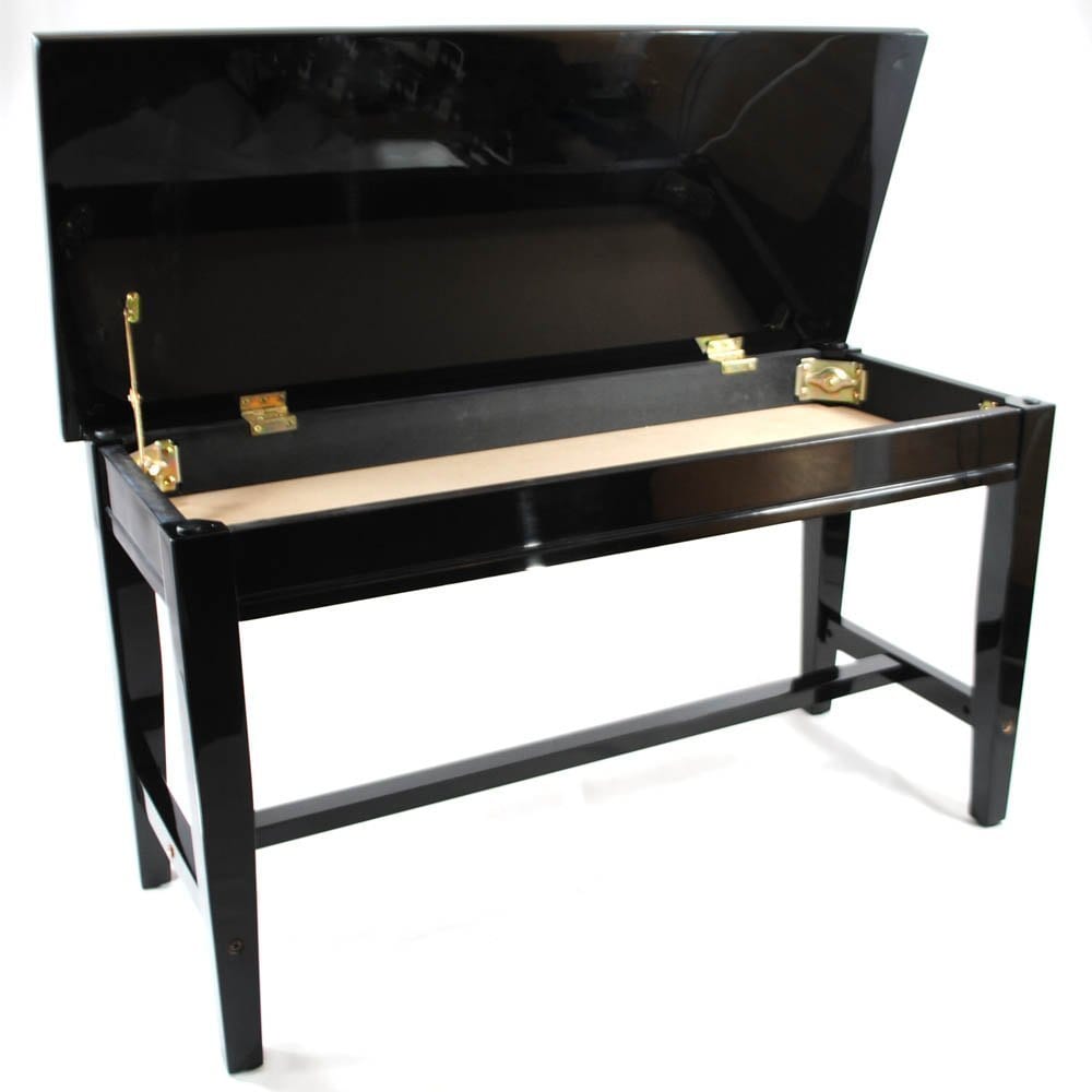 Frederick Extended Upright Piano Bench - Black Polish 