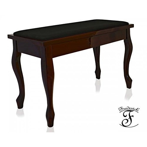 Frederick Deluxe Piano Bench Mahogany French with Padded Top 